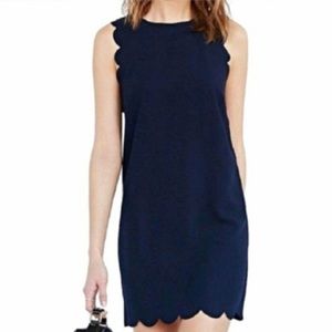 J. Crew Navy Scalloped dress